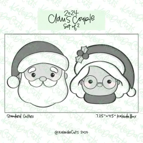 2024 Claus Couple Cookie Cutter Set of 2