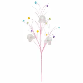 30" Metallic Easter Bunny Bottom Twig & Ball Spray: Pink
