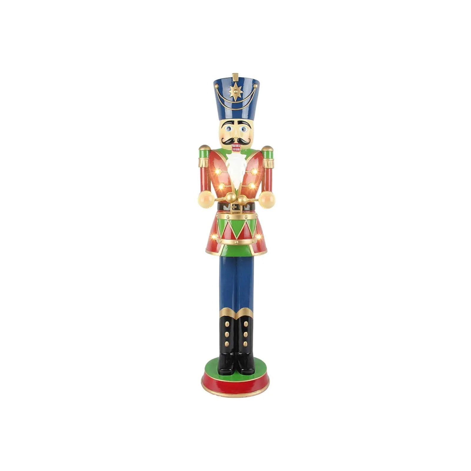 Norbert The 2ft Red Light Up LED Christmas Nutcracker with Drum