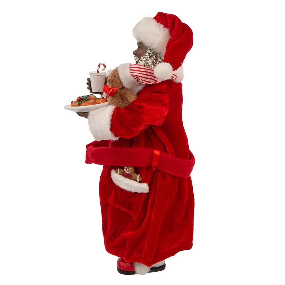 Santa Claus in Pajamas and Robe Figurine