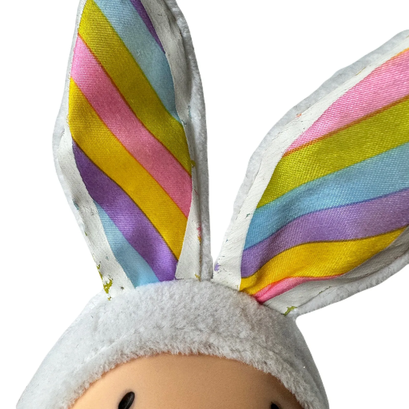 Vintage Ziggy White HOPPY EASTER Bunny Rabbit Plush Rag Doll 7" 1987 Collectible Tom Wilson Soft Plush Stuffed Toy in Red White Santa Claus Costume with Candy Cane